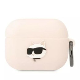 Karl Lagerfeld KLAPRUNCCHP ochranné pouzdro pro Apple AirPods Pro kryt růžový/růžový Silikonová Choupette Head 3D