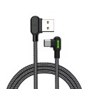 Mcdodo CA-5280 LED úhlový kabel USB na USB-C, 0,5 m (černý)