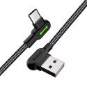Mcdodo CA-5280 LED úhlový kabel USB na USB-C, 1,2 m (černý)