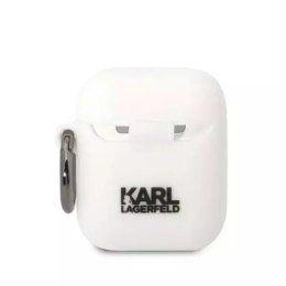 Ochranné pouzdro na sluchátka Karl Lagerfeld KLA2RUNCHH pro Apple AirPods 1/2 kryt bílý/bílý Silikonová Choupette Head 3D