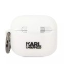 Ochranné pouzdro na sluchátka Karl Lagerfeld KLA3RUNCHH pro Apple AirPods 3 kryt bílý/bílý Silikonová Choupette Head 3D
