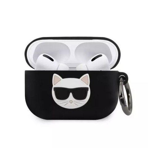 Ochranné pouzdro na sluchátka Karl Lagerfeld KLACAPSILCHBK pro Apple AirPods Pro kryt černý/černý Silikonová Choupette