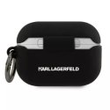 Ochranné pouzdro na sluchátka Karl Lagerfeld KLACAPSILCHBK pro Apple AirPods Pro kryt černý/černý Silikonová Choupette