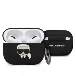 Ochranné pouzdro na sluchátka Karl Lagerfeld KLACAPSILGLBK pro Apple AirPods Pro kryt černý/černý Silikonový Ikonik