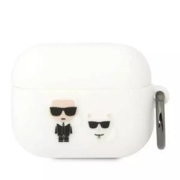 Ochranné pouzdro na sluchátka Karl Lagerfeld KLACAPSILKCW pro Apple AirPods Pro kryt bílý/bílý Silikon Karl