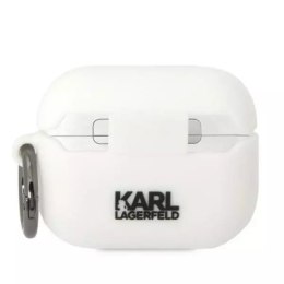 Ochranné pouzdro na sluchátka Karl Lagerfeld KLACAPSILKCW pro Apple AirPods Pro kryt bílý/bílý Silikon Karl