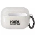 Ochranné pouzdro na sluchátka Karl Lagerfeld KLAP2HNKCTGT pro Apple AirPods Pro 2 kryt průhledný Gliter Karl