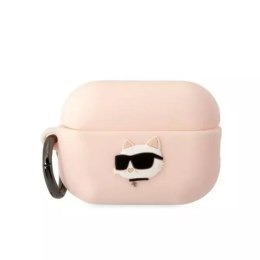 Ochranné pouzdro na sluchátka Karl Lagerfeld KLAP2RUNCHP pro Apple AirPods Pro 2 kryt růžový/růžový Silikonová Choupette Head 3D