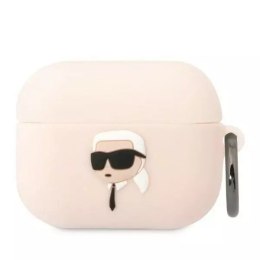 Ochranné pouzdro na sluchátka Karl Lagerfeld KLAPRUNIKP pro Apple AirPods Pro kryt růžový/růžový Silikon Karl Head 3D