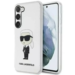 Ochranné pouzdro na telefon Karl Lagerfeld KLHCS23SHNIKTCT pro Samsung Galaxy S23 S911 průhledné pevné pouzdro Ikonik Karl Lager