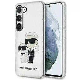 Ochranné pouzdro na telefon Karl Lagerfeld KLHCS23SHNKCTGT pro Samsung Galaxy S23 S911 průhledné pevné pouzdro Gliter Karl