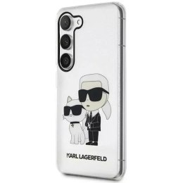 Ochranné pouzdro na telefon Karl Lagerfeld KLHCS23SHNKCTGT pro Samsung Galaxy S23 S911 průhledné pevné pouzdro Gliter Karl