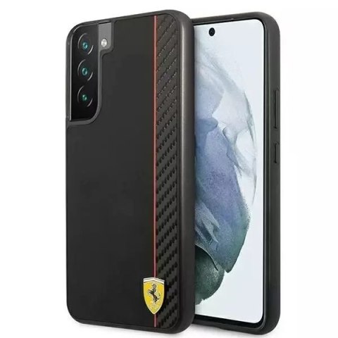 Etui Ferrari FESAXHCS22MBK do Galaxy S22 S906hardcase On Track Carbon Stripe černá/černá