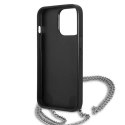 Etui Karl Lagerfeld KLHCP13LPMK pro iPhone 13 Pro / 13 6,1" pevné pouzdro s koženou texturou a řetízkem