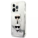 Karl Lagerfeld KLHCP13LKICGLS ochranný obal na telefon pro Apple iPhone 13 Pro / 13 6,1" stříbrný/stříbrný pevný obal Liquid Gli