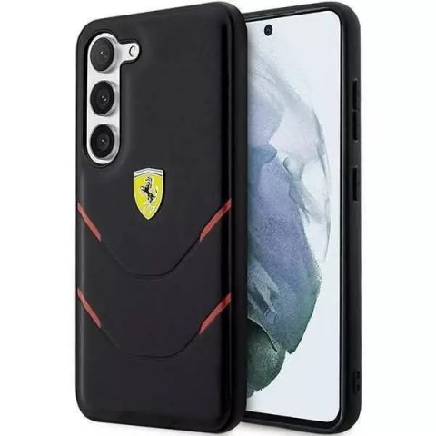 Pouzdro Ferrari pro Samsung Galaxy S23 HardCase Hot Stamp Lines černé