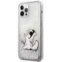 Karl Lagerfeld KLHCP12LGCFS ochranný obal na telefon pro Apple iPhone 12 Pro Max 6,7" stříbrný/stříbrný pevný obal Liquid Glitte