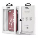Ochranné pouzdro na telefon Karl Lagerfeld KLHCI8DLKSRE pro Apple iPhone 7/8/ SE 2020/2022 červené/červené pevné pouzdro Signatu