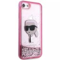 Ochranné pouzdro na telefon Karl Lagerfeld KLHCI8LNKHCP pro Apple iPhone 7/8/ SE 2020/2022 růžové/růžové pevné pouzdro Glitter K