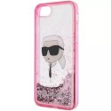 Ochranné pouzdro na telefon Karl Lagerfeld KLHCI8LNKHCP pro Apple iPhone 7/8/ SE 2020/2022 růžové/růžové pevné pouzdro Glitter K