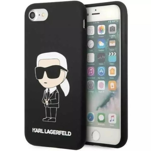 Ochranné pouzdro na telefon Karl Lagerfeld KLHCI8SNIKBCK pro Apple iPhone 7/8/ SE 2020/2022 hardcase black/black Silikon Ikonik