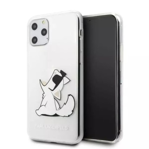 Ochranné pouzdro na telefon Karl Lagerfeld KLHCN65CFNRC pro Apple iPhone 11 Pro Max pevné pouzdro průhledné Choupette Fun