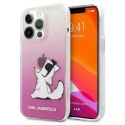 Ochranné pouzdro na telefon Karl Lagerfeld KLHCP13LCFNRCPI pro Apple iPhone 13 Pro / 13 6,1" hardcase růžové/růžové Choupette Fu