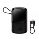 Baseus Qpow Pro Power Bank s USB-C, USB-C, USB kabelem, 10000mAh, 22,5W (černý)