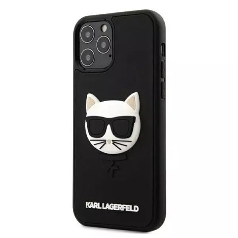 Etui Karl Lagerfeld KLHCP12MCH3DBK pro iPhone 12/12 Pro 6,1" pevné pouzdro 3D Gumová Choupette