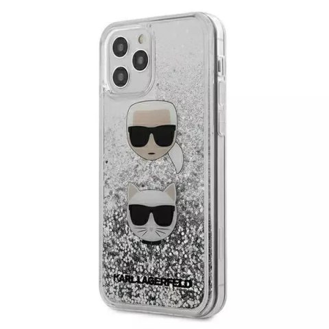Etui Karl Lagerfeld KLHCP12MKCGLSL na iPhone 12/12 Pro 6,1" pevný obal Liquid Glitter Karl