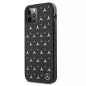 Etui Mercedes MEHCP12LESPBK na iPhone 12 Pro Max 6,7" pevný obal Silver Stars vzor czarny/černý