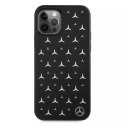 Etui Mercedes MEHCP12LESPBK na iPhone 12 Pro Max 6,7" pevný obal Silver Stars vzor czarny/černý