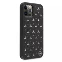 Etui Mercedes MEHCP12LESPBK na iPhone 12 Pro Max 6,7" pevný obal Silver Stars vzor czarny/černý