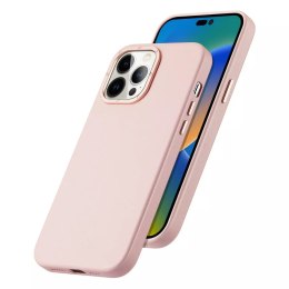 Kožený kryt Dux Ducis Grit pro iPhone 14 Pro Max Sleek Faux Leather Cover (kompatibilní s MagSafe) růžový