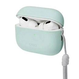 Ochranné pouzdro na kryt sluchátek UNIQ Lino AirPods Pro 2 gen Silicone mint/mint green