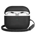 Ochranné pouzdro na sluchátka UNIQ Terra pouzdro pro Apple AirPods 3 Genuine Leather black/black