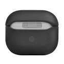 Ochranné pouzdro na sluchátka UNIQ Terra pouzdro pro Apple AirPods 3 Genuine Leather black/black