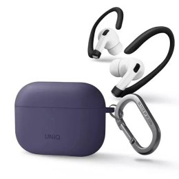 Ochranné pouzdro na sluchátka UNIQ pouzdro na sluchátka Nexo AirPods Pro 2 gen Ear Hooks Silikonové fialové/obr.