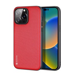 Pouzdro Dux Ducis Fino potažené nylonovým materiálem pro iPhone 14 Pro Max červené