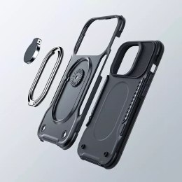 Pouzdro Joyroom Dual Hinge pro iPhone 14 Pro Max pancéřové pouzdro se stojánkem a držákem prstenu černé
