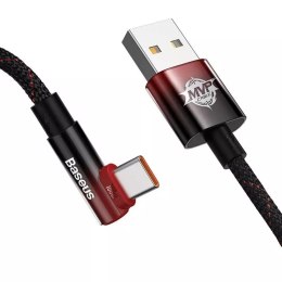 Baseus Elbow 1m 100W úhlový kabel USB na USB-C (černý a červený)