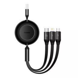 Kabel USB 3w1 Baseus Bright Mirror 3, micro USB / Lightning / USB-C, 66W / 2A, 1,1 m (černý)