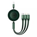 Kabel USB 3w1 Baseus Bright Mirror 3, micro USB / Lightning / USB-C, 66W / 2A, 1,1 m (zielony)