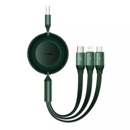 Kabel USB 3w1 Baseus Bright Mirror 3, micro USB / Lightning / USB-C, 66W / 2A, 1,1 m (zielony)
