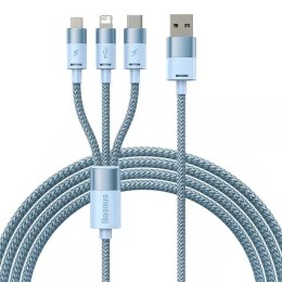 Kabel USB 3w1 Baseus StarSpeed, USB-C micro USB Lightning, 3,5A, 1,2m (niebieski)