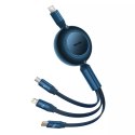Kabel USB-C 3w1 Baseus Bright Mirror 4, micro USB / Lightning / USB-C, 100 W / 3,5 A, 1,1 m (niebieski)