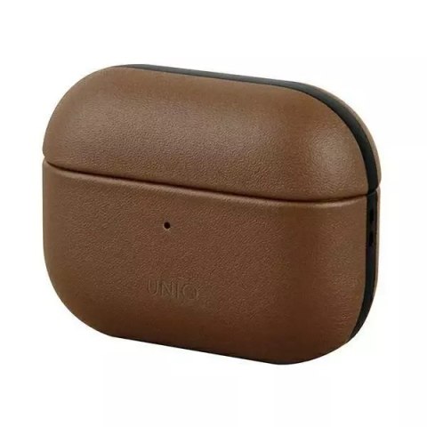 Ochranné pouzdro na sluchátka UNIQ Terra pouzdro pro Apple AirPods Pro Genuine Leather hnědé/hnědé