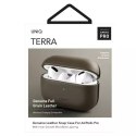 UNIQ Ochranné pouzdro na sluchátka Terra Case pro Apple AirPods Pro Genuine Leather olivová/olivová