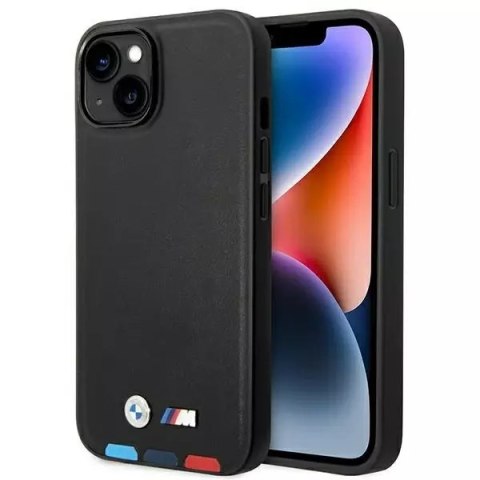 BMW BMHCP14M22PTDK Pouzdro na telefon Apple iPhone 14 Plus 6,7" černá/černá kožená známka Tricolor