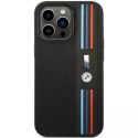 Pouzdro na telefon BMW BMHCP14X22PPMK pro Apple iPhone 14 Pro Max 6,7" černo/černá Tricolor M Collection